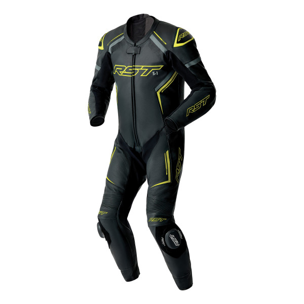 RST RST S1 D3O Leather Suit Black / Grey / Flo Yellow